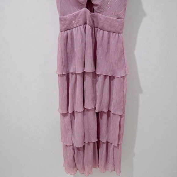 NWT ASTR Emporia Purple Pleated Tiered Midi Dress - Picture 4 of 10